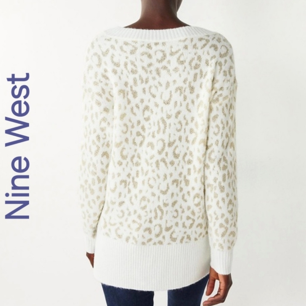 Nine West Cream Leopard Sweater